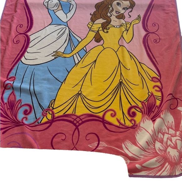 Disney Princess Cinderella and Belle Micro Raschel Twin Blanket; 62" x 90" - Picture 3 of 14
